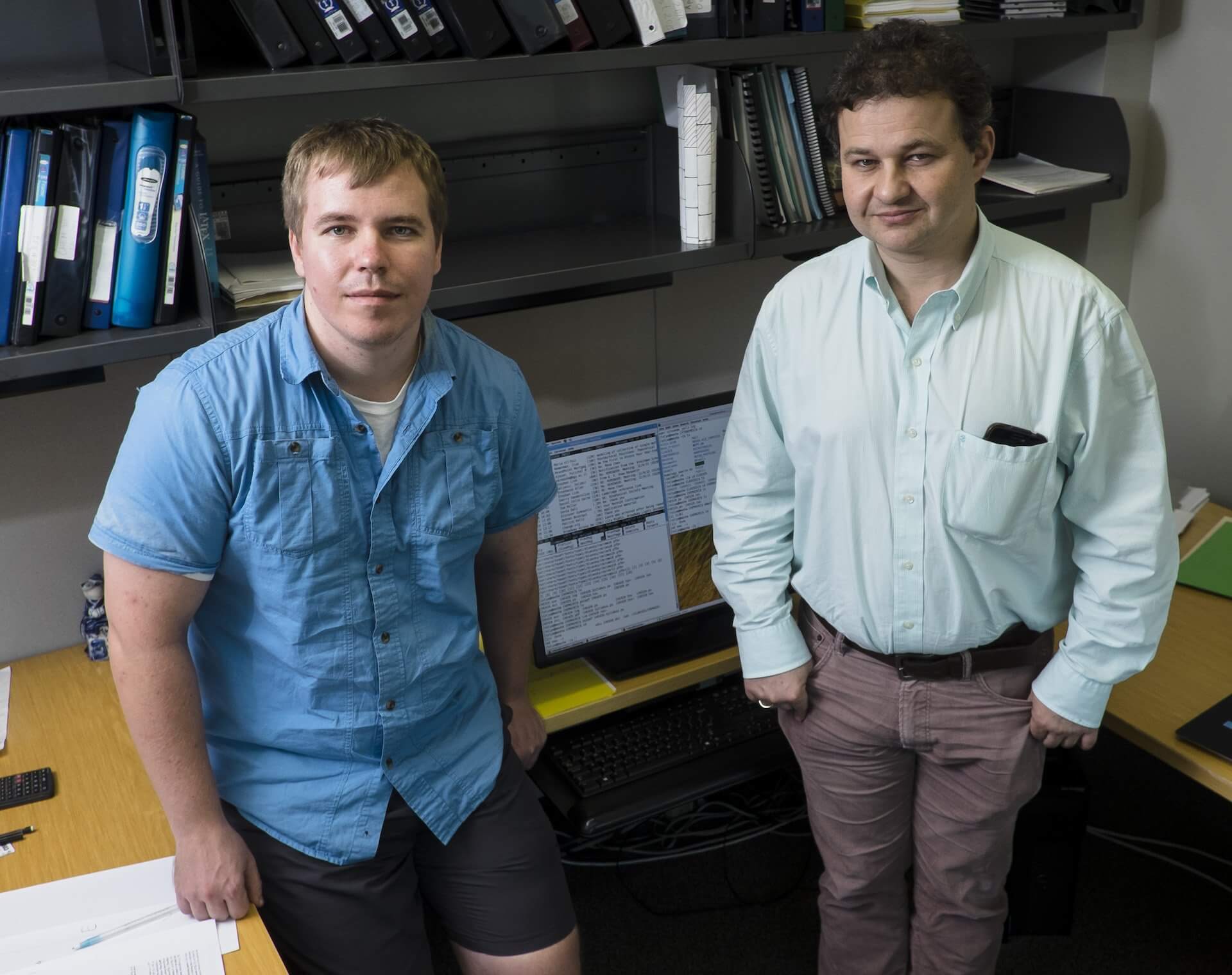 Rice University postdoctoral researcher Alexey Shvets, left, and Professor Anatoly Kolomeisky.