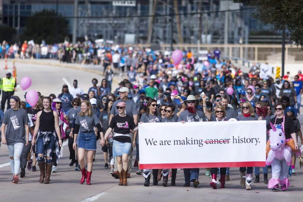Thousands of people participated in MD Anderson Cancer Center's second annual Boot Walk to End Cancer, a 1.2-mile walk which raised over $900.000 for cancer research November 11, 2017
