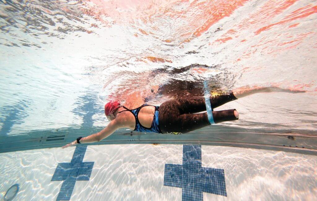 Adessa Ellis, swimming at her local pool (Credit: Cody Duty).