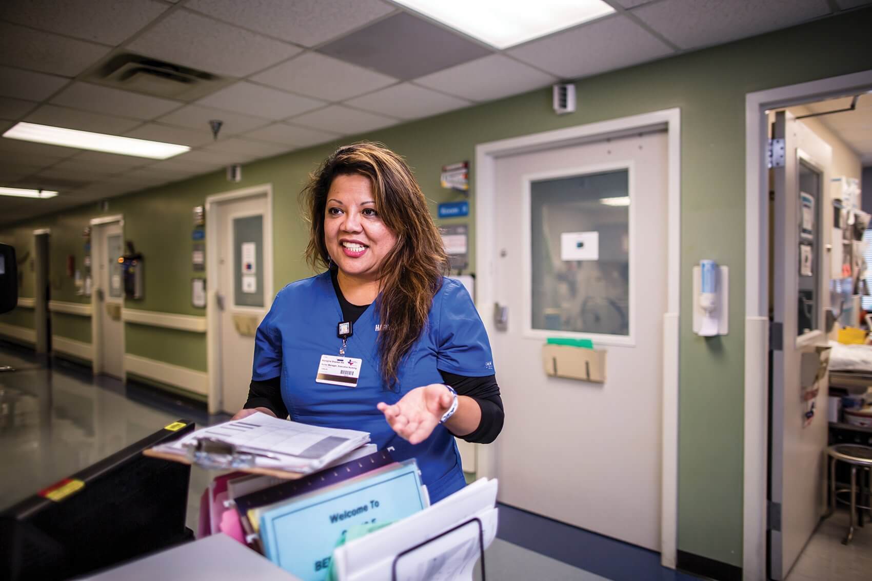 Maregina N. Shankar, nurse manager for the Head and Neck Specialty Clinics at Harris Health System’s Ben Taub Hospital, came to Houston in 1988 from the Philippines.