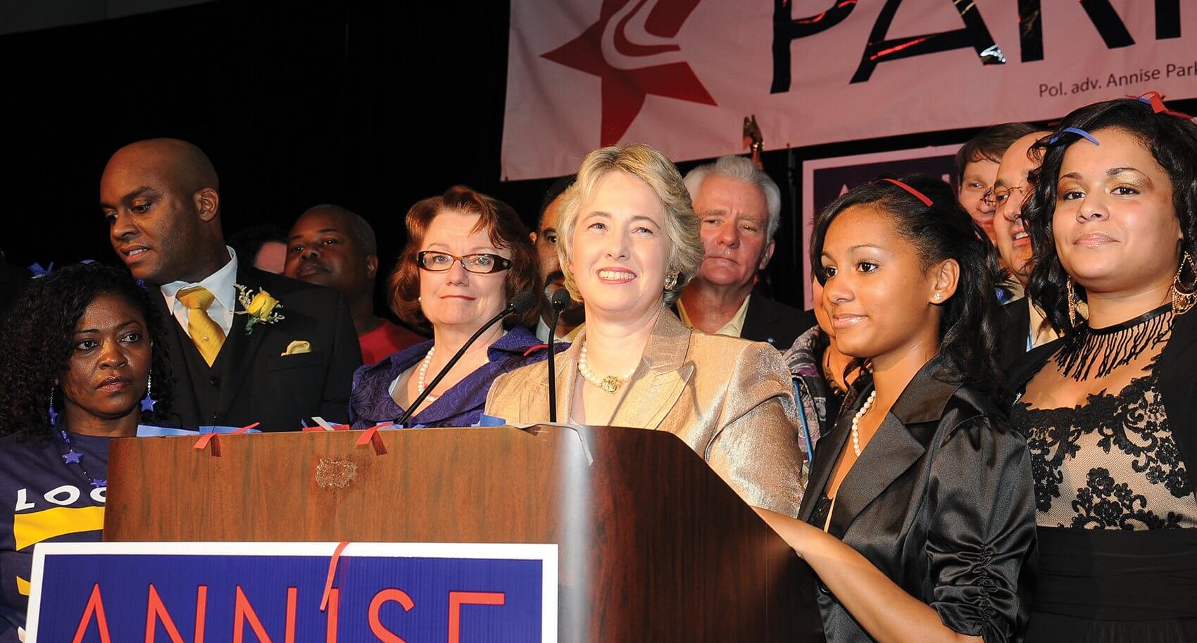 Houston Mayor Annise Parker pictured with her family on election night in 2009. (Credit: Office of the Mayor, Houston, Texas)