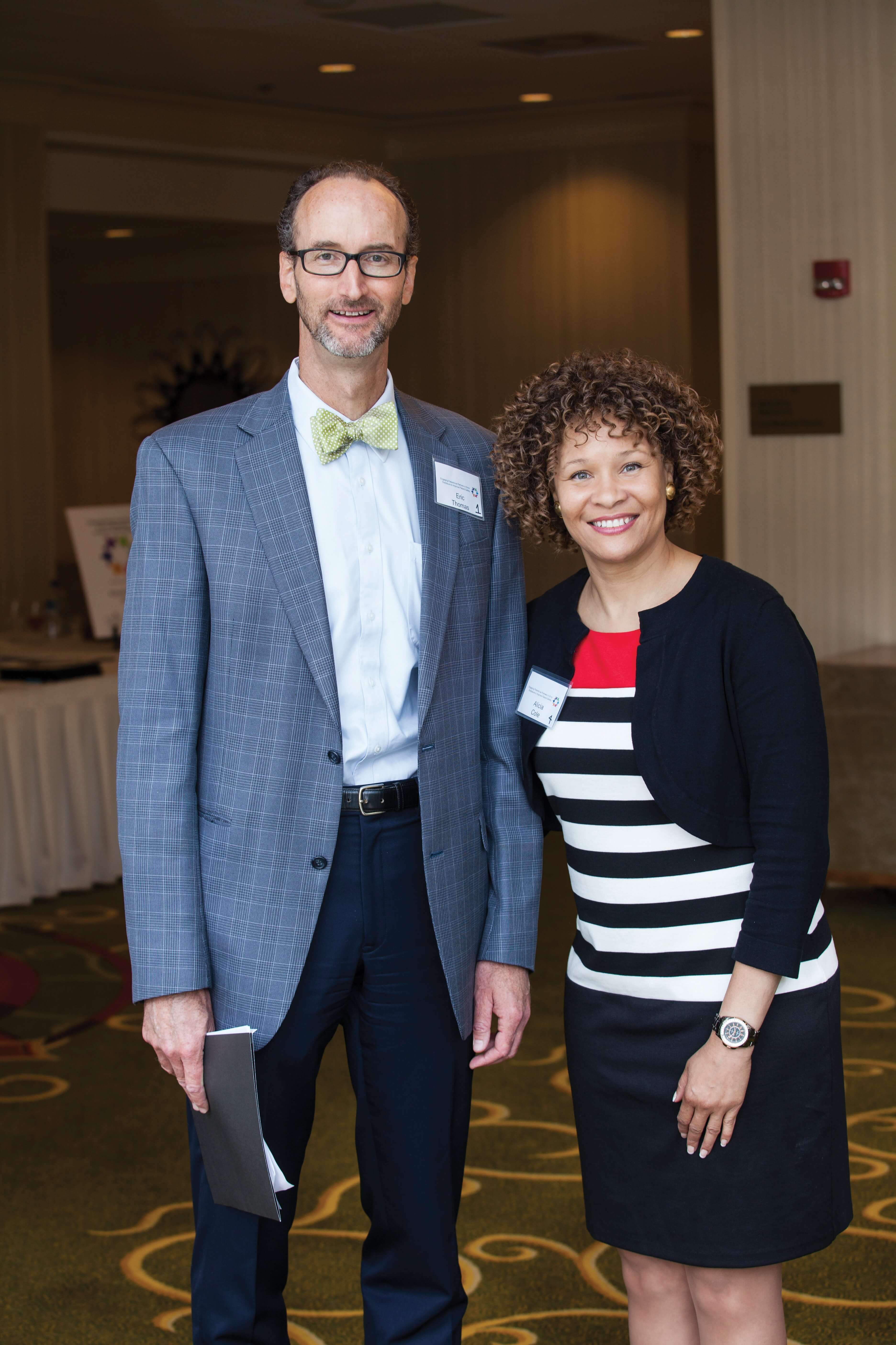 Embracing the potential for partnership, Eric Thomas, M.D., MPH, professor of medicine at the UTHealth Medical School, and Alicia Cole, a patient safety consultant, stand together in their efforts to engage patients in medical error analysis.