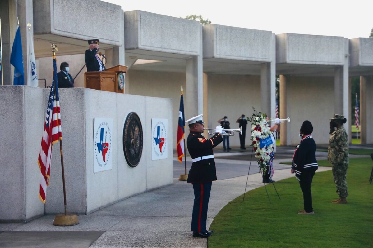 U.S. Rep. Sheila Jackson Lee attended a Memorial Day ceremony at the Houston VA National Cemetery.