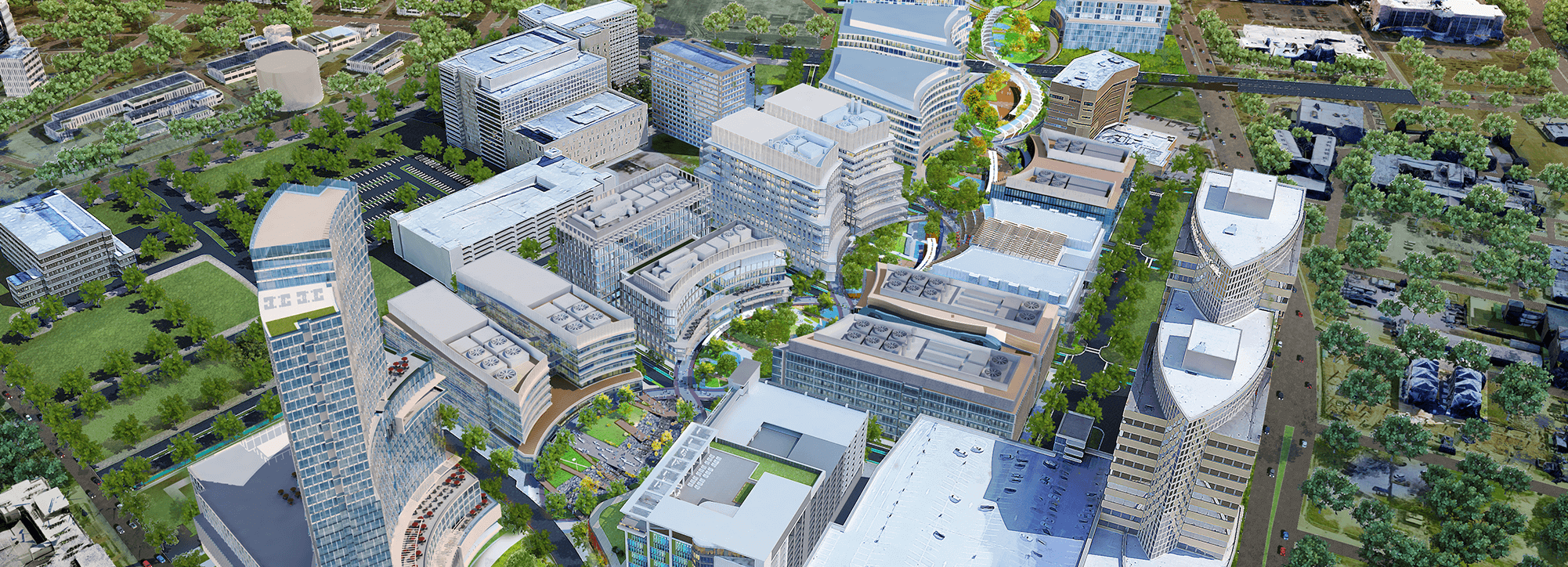 Ariel view of new Texas Medical Center Campus